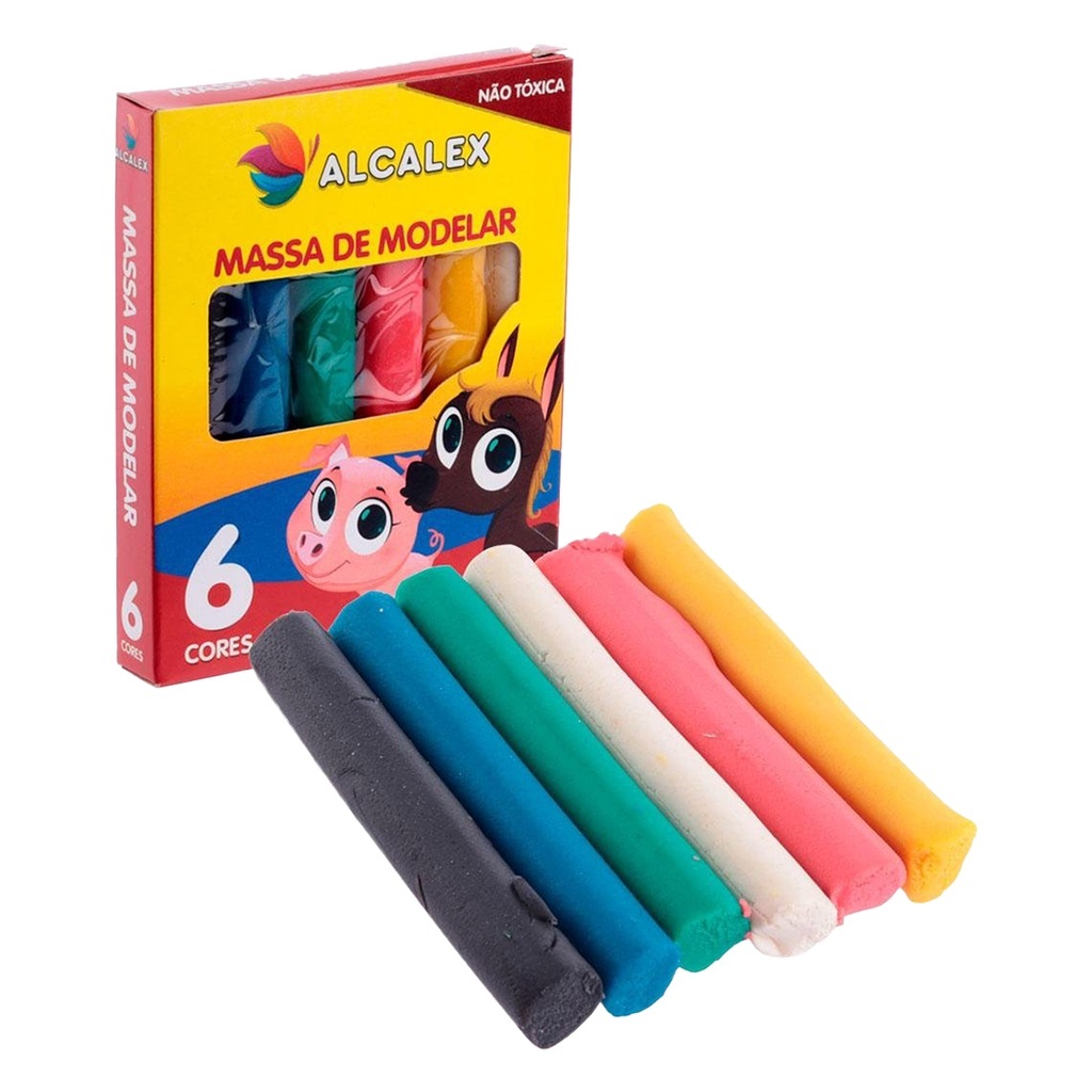 Kit 20 Caixas Massinha de Modelar 65g com 6 Cores Kit Festa ...