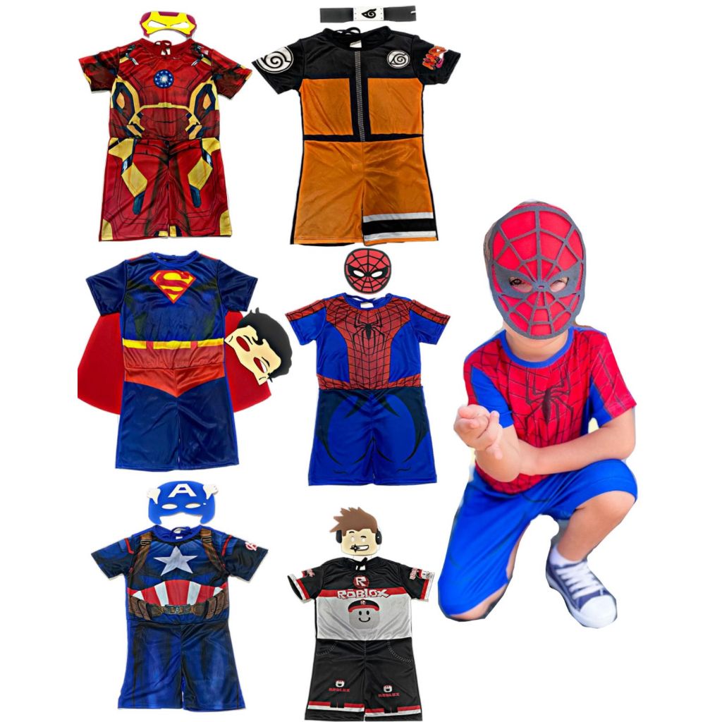 Roupa Infantil Fantasia Festa Aniversário Super Heroi | Shopee Brasil