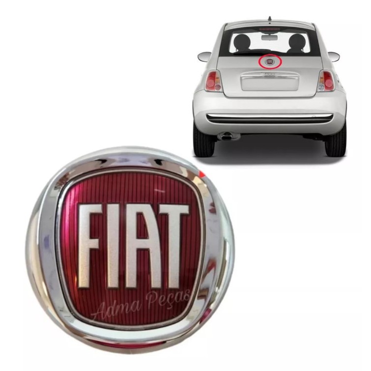 Emblema Da Tampa Traseira Fiat 500 2010 2011 2012 2013 2014 2015 Original