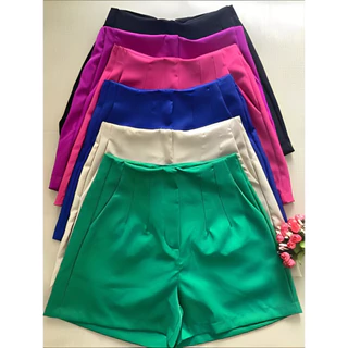 SHORT ALFAIATARIA FEMININO ZARA CINTURA ALTA COM ZÍPER NA LATERAL
