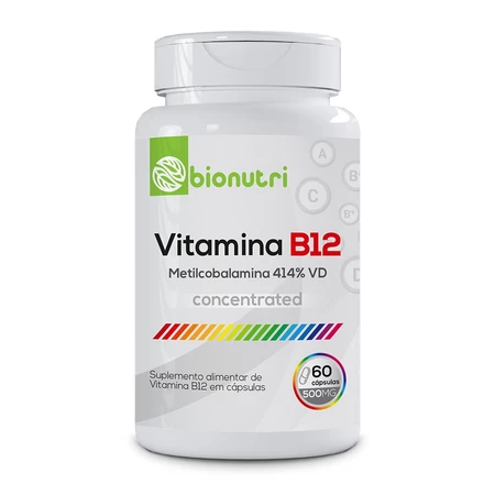 Vitamina B12 (Metilcobalamina 414 VD) 60 Cápsulas 500mg Bionutri
