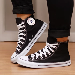Tênis Cano Alto Original Star&Cia Masculino e Feminino Preto e Vermelho Vulcanizado