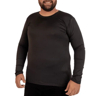 camisa manga longa masculino plus size blusa segunda pele proteção uv