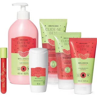Cuide-se Bem Melancia O BOTICÁRIO: COLÔNIA / HIDRATANTE / GEL ESFOLIANTE / DESODORANTE / GLOSS/ SABONETE EM BARRA