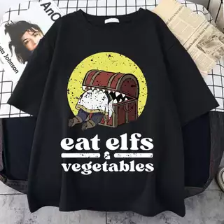 Camiseta Anime Sousou No Frieren Eat Elfs And Vegetables Unissex