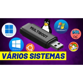 PenDrive Bootavel C/ Vários Windows 7/8,1/10/11 Formatar PC Programas e Office 10/21