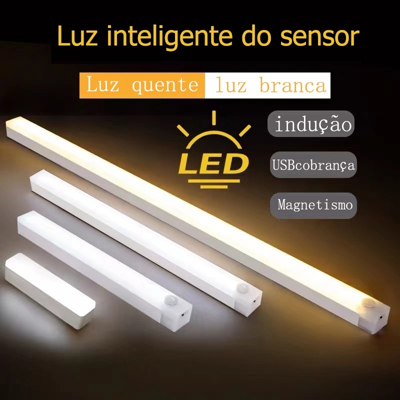 Luminária LED Com USB Recarregável E Sensor De Presença De Movimento
