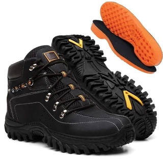 Coturno Masculino Bota Adventure Em Couro Sintético De Envio Imediato