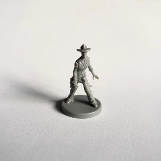 1 Miniatura Gunslinger (Pistoleiro) - Walker Zombie (Zumbi Lerdo) - Zombicide Undead or Alive Ks