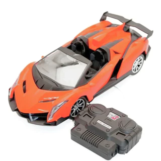 Carrinho Controle Remoto 7 Funções Conversível Acende Faróis Super GT - Art Brink Laranja