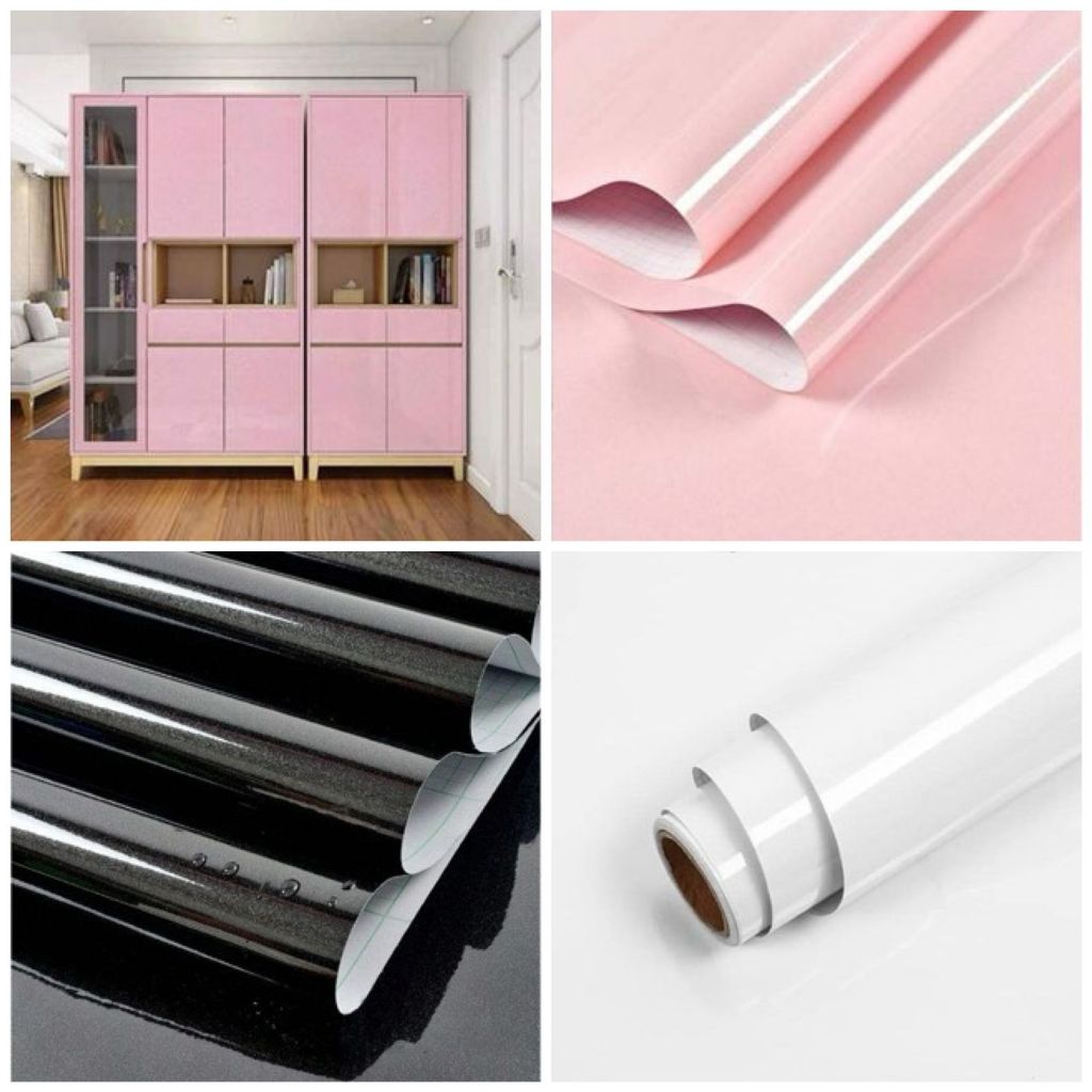 Papel De Parede À Prova D'água 2MX60CM Pérola Rosa Decorativa Móveis De Cozinha Vinil Adesivo Parede