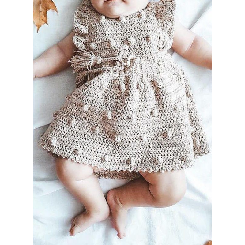 Vestido de crochê infantil blogueirinha jardineira roupa menina