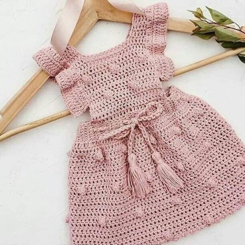 Vestido Infantil Roupa De Bebe Croche Croche Bebe Vestidos