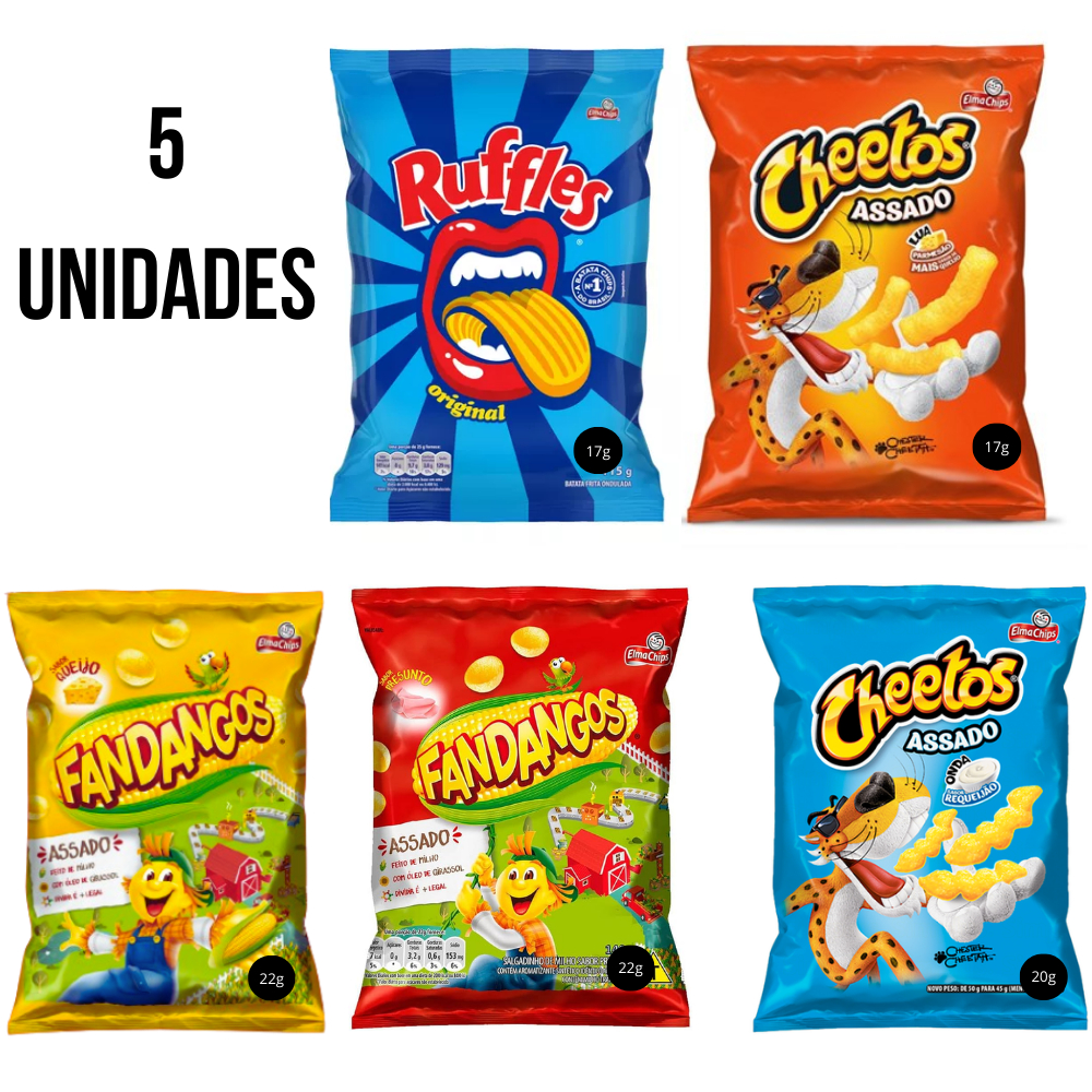 Kit Salgadinho Elma Chips Lanchinho Ruffles, Fandangos, Cheetos lua ...
