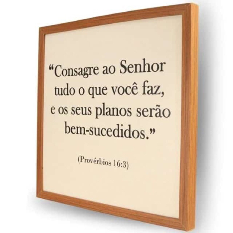 Quadro caixa de luz 40x40 consagre ao senhor tudo o que você faz,e seus ...