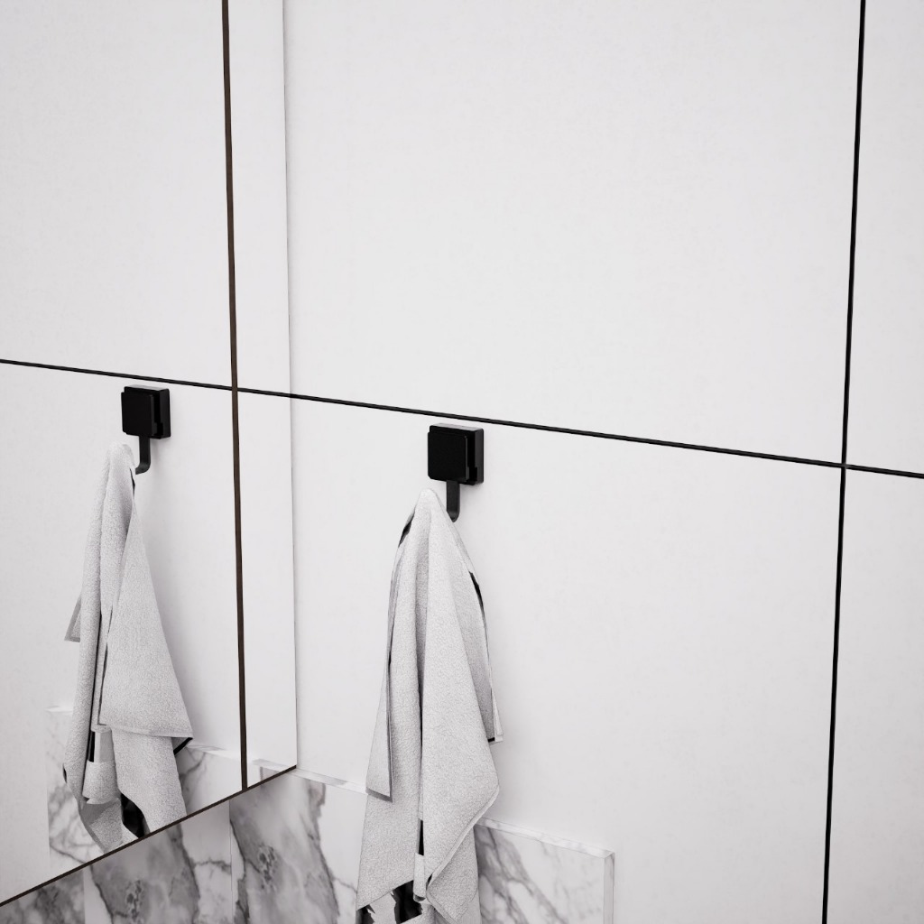 Gancho De Parede Multiuso Moderno Cabides Com Ventosa Preto