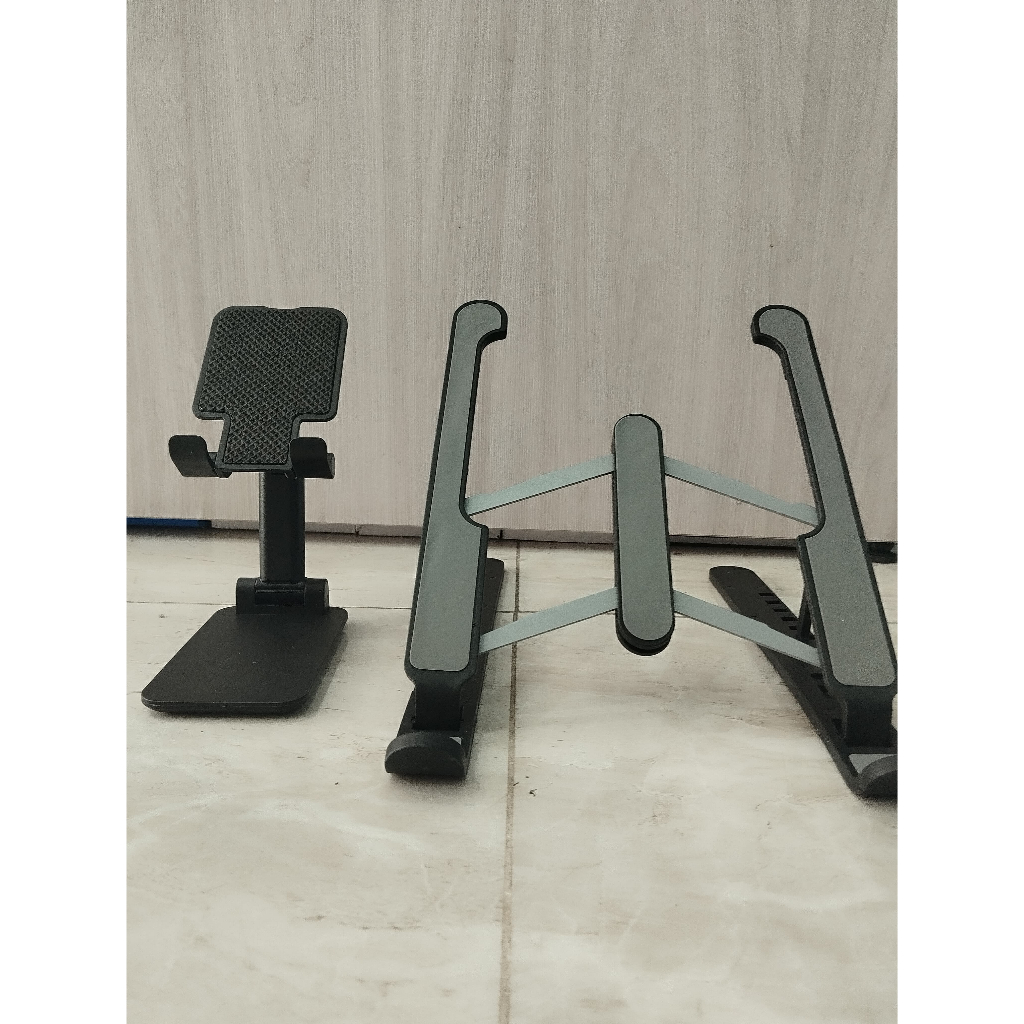 Suporte Portátil Notebook Macbook Dobrável + Suporte Para Celular e Tablet Dobrável Ajustável Apoio Mesa