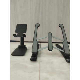 Suporte Portátil Notebook Macbook Dobrável + Suporte Para Celular e Tablet Dobrável Ajustável Apoio Mesa