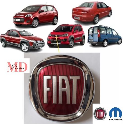 Emblema Grade Dianteira Fiat Idea Strada Uno Stilo Mob Oiginal