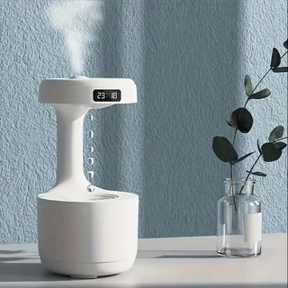 Umidificador De Ar Difusor Anti Gravidade Gotas De Água Que Sobe Relógio Led Bivolt 110/220v