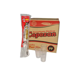 Copo liso descartavel 550ml PP Copozan - Post Mix Caixa com 1000 unidades