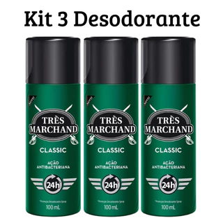 Kit com 3 Unidades de Três Marchand Classic - Desodorante Spray 100ml | Proteção e Frescor Duradouros