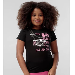 kit com 5 Blusa com estampa infantil menina Sortido