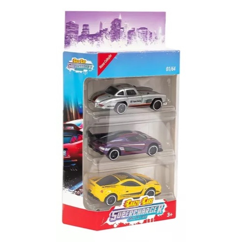Carrinhos Colecionáveis Crazy Cars Supercharger kit 3 unidades