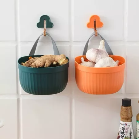 1 2 3 peças Cesta MULTIUSO Cosméticos Para Banheiro Casa Cozinha Pequenos Itens Cebola Gengibre Alho Frutas E Legumes