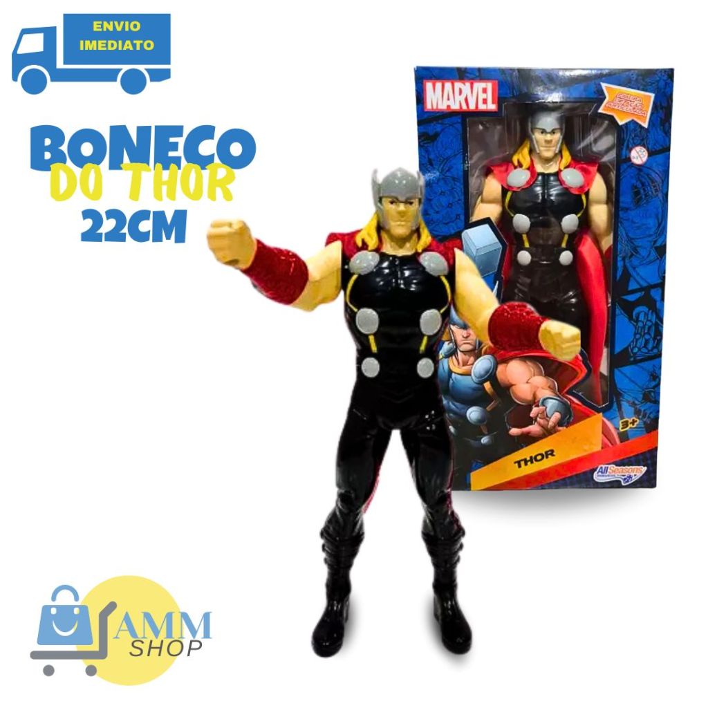 Boneco Thor Articulado Brinquedo Figura Vingadores Grande 22 cm Dia Das ...