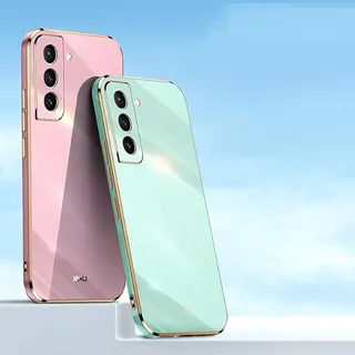 Capinha de Celular Luxuosa Com Borda Dourada Para Samsung Diversos Modelos