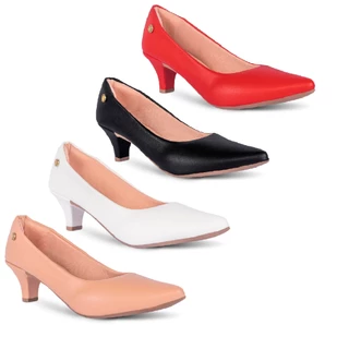 Kit 3 Sapato Scarpin Feminino Salto Baixo Fino Confortável R2.26/R2.29