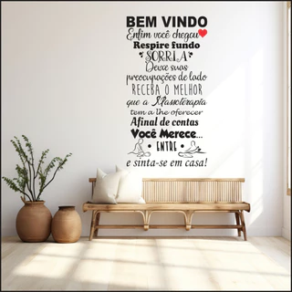 Adesivo De Parede Decorativo Frase Bem Vindo *MASSOTERAPIA*
