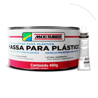 Massa Poliéster Para Plásticos 400g Maxi Rubber