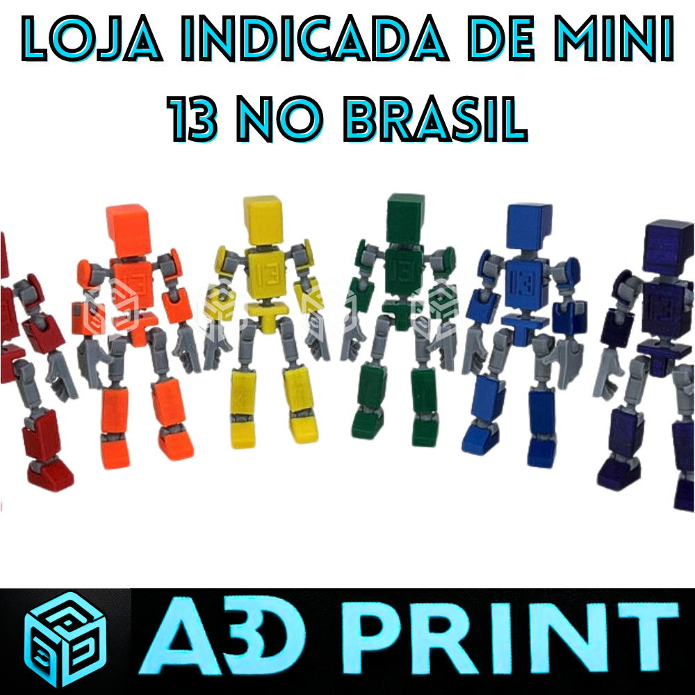 Boneco Mini 13 - Dummy Boneco Articulado Action Figure Brinquedo Educativo Varias Posições 3D