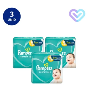 Kit c/3 Fraldas Descartável Confort Sec Máxima Absorção - Pampers