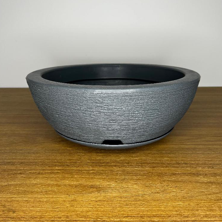 Vaso Decorativo em Polietileno Bacia N2 com Prato 34x15