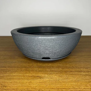 Vaso Decorativo em Polietileno Bacia N2 com Prato 34x15