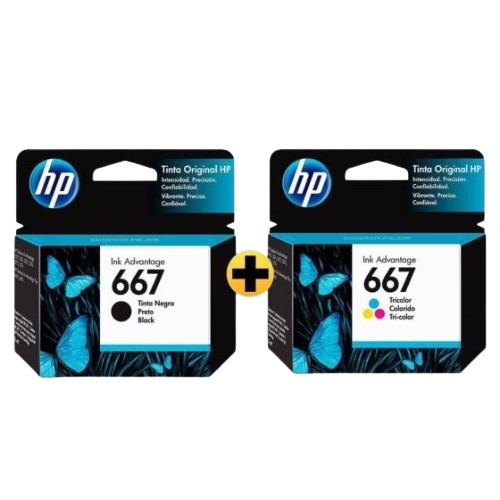 Kit Cartucho 667 Preto E 667 Colorido Original 2376 2776 2774 2874 2800