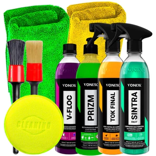 Kit Limpeza Completa Vonixx Shampoo V-Floc Remove Manchas Prizm Cera Tok Final APC Sintra Fast Acessórios Karbox