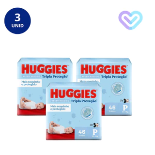 Kit c/3 Fralda Descartável Tripla Proteção Diversos Tamanhos - Huggies
