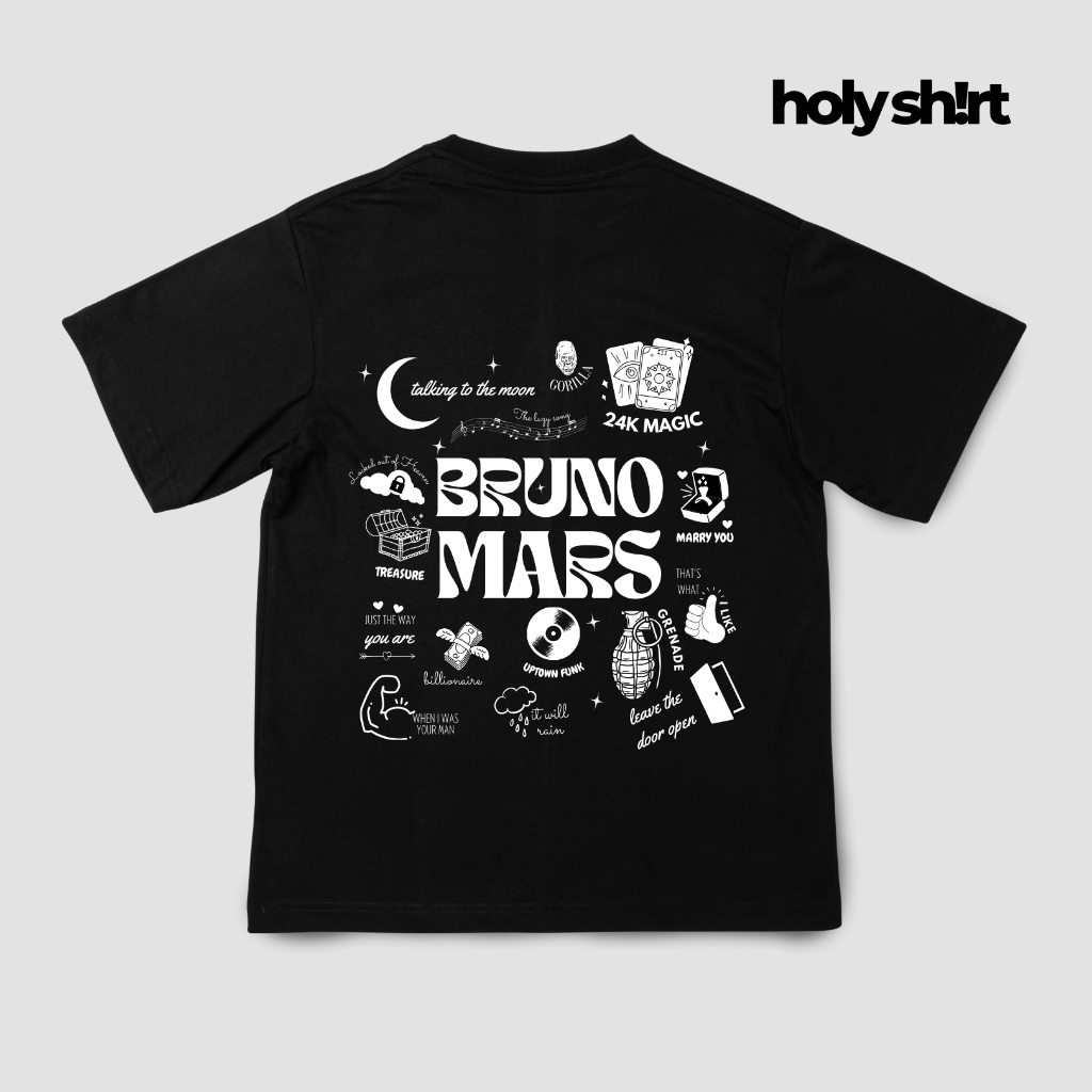 Camiseta Algodão Unissex Bruno Mars Songs