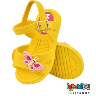 Sandália Infantil Feminina Confortável Casual Macia para Dia a Dia Escola Passeio