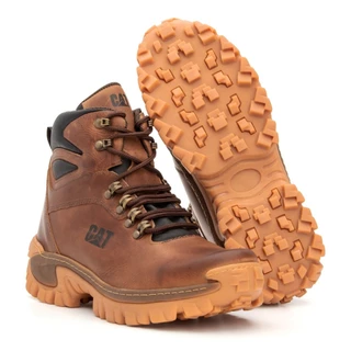 Bota Coturno Tatico Catepillar Couro Nobre Solado Anti Impacto