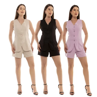 Conjunto Feminino Colete Com Short TR-CON-052