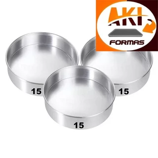 FORMA REDONDA FIXA 15X7 KIT COM 3 PÇS FEITA DE ALUMINIO COM NOTA FISCAL