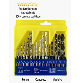 jogo de brocas kit 16 peças profissional