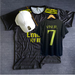 2023/2024 camisa camiseta uniforme real preto com verde com nome e número de jogador personalizável