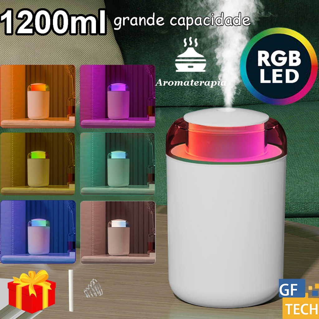 Umidificador De Ar E Aromatizador Grande 1 Litro 8 Horas 3 Em 1 ...
