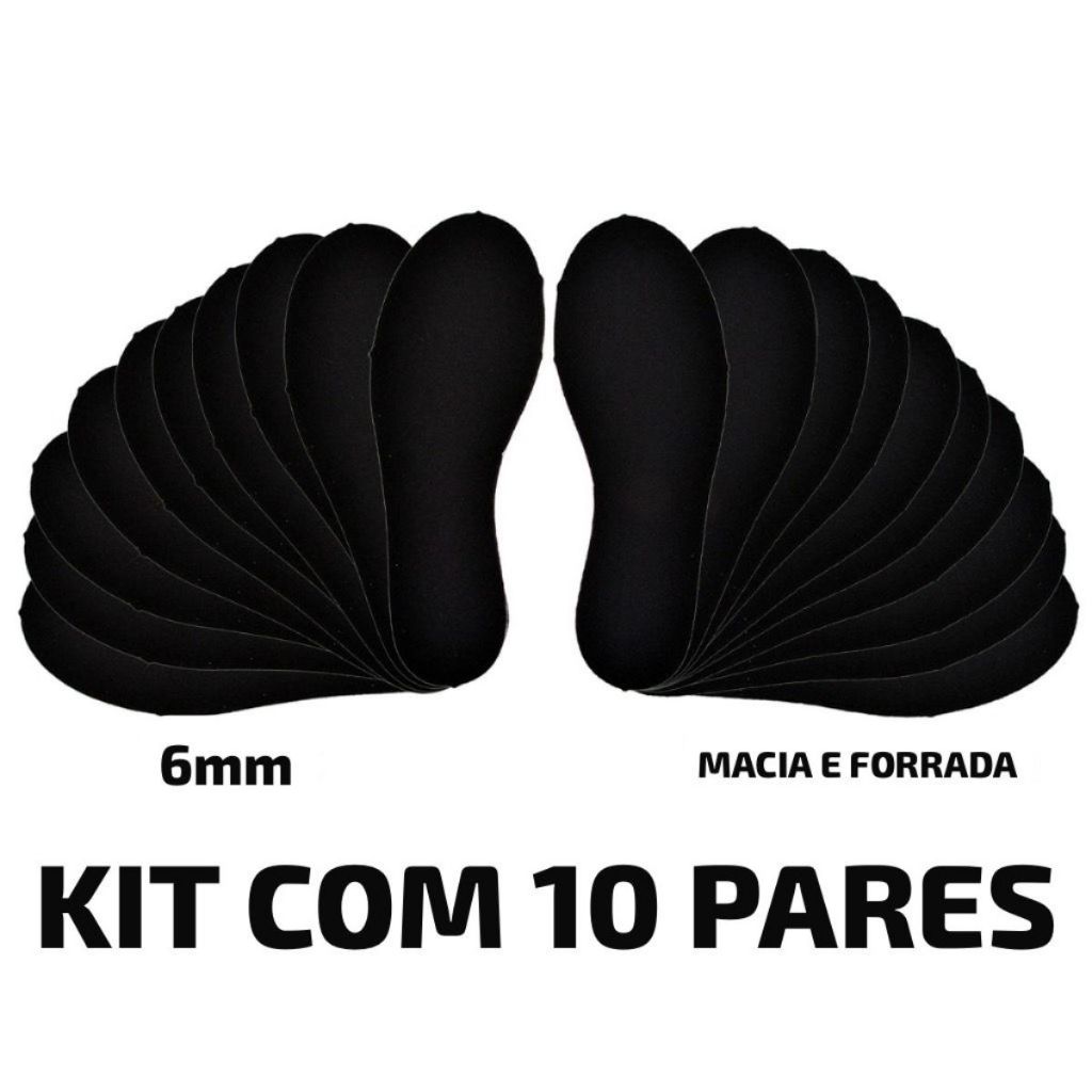 KIT 10 PARES PALMILHA ANTI-STRESS DE REPOSIÇÃO EM E.V.A 6mm